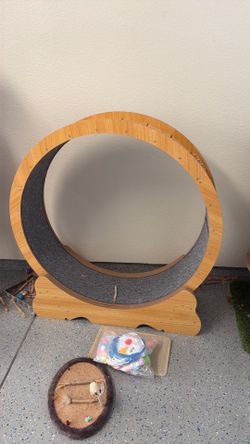 Cat Exercise Wheel, 46" XL Large Cat Treadmill with 7:3 Golden Ratio Design, Quiet and Sturdy Running Wheel with Detachable Carpet for Indoor Cats
