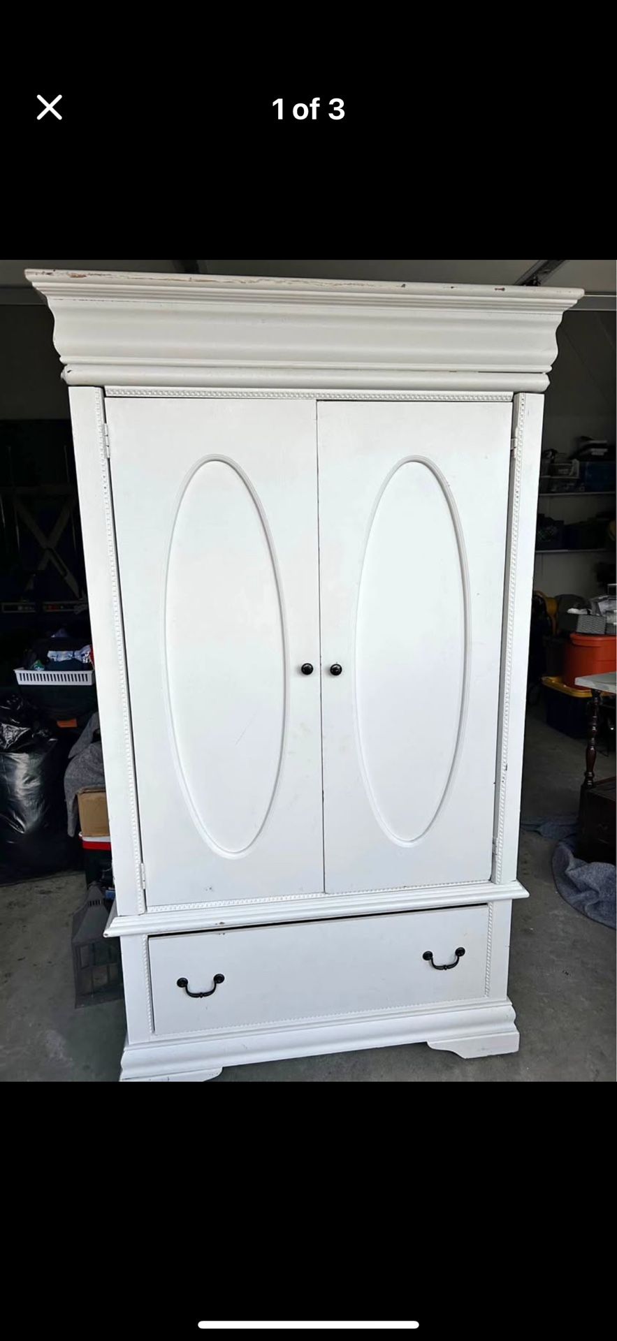 🥰WHITE COLOR ARMOIRE- SOLID WOOD🥰