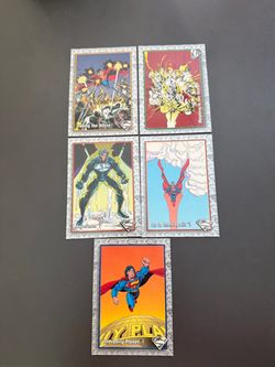 Lot of 5 of the 1993 SKYBOX DC THE RETURN OF SUPERMAN TRADING CARDS