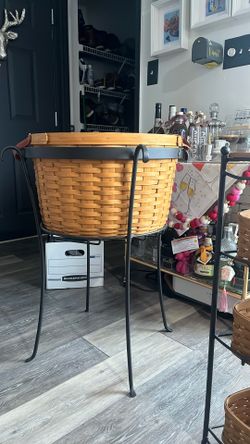 Longberger Iron Stand With Basket