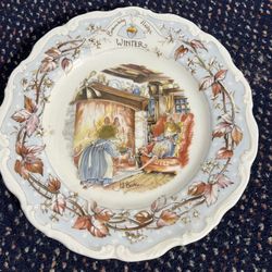 VNTAGE ROYAL DOULTON BRAMBLY HEDGE WINTER 8"SALAD PLATE BY JILLL BARKLEM