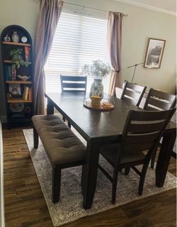 Dining Room Table / Chairs + Bench Set