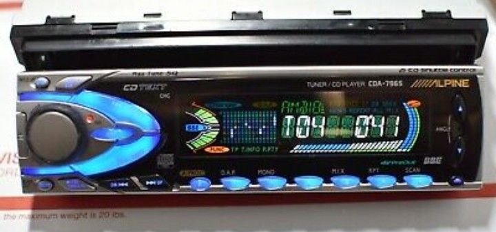 ALPINE CDA-7965 OLD SCHOOL COMPETITION 5 Volt 6ch. Gold plate RCA Pre Outs SQ DECK HEAD UNIT RECEIVER SINGLE DIN CAR AUDIO RADIO STEREO