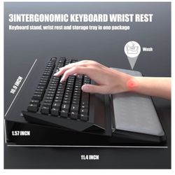 Computer Tilt Keyboard Stand - Acrylic Ergonomic Keyboard Holder for Easy Typing Working, Keyboard Riser with Comfortable Wrist Rest for Keyboard, Off