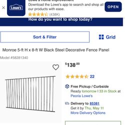 Pool/ Yard Fence 5 X 8ft 