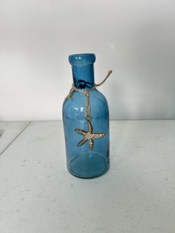 Coastal Beach Decorative Glass Bottle 3x7