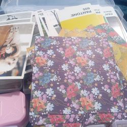 Scrapbooking Bundle – Paper, Ephemera, Stamps, Punch & Organizer