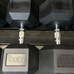 Hex Rubber Dumbbell Pair 100 lb