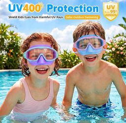ššš 2 Pack Kids Swimming Goggles with Nose Cover & Earplugs