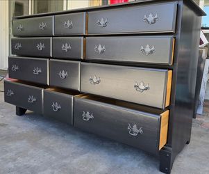 Solid wood dresser.