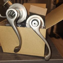 1 Pair-Privacy Door Handle Nickel Finish- Used