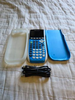 Texas Instruments TI-84 Plus C Silver Edition Blue W/ Cover And Charger