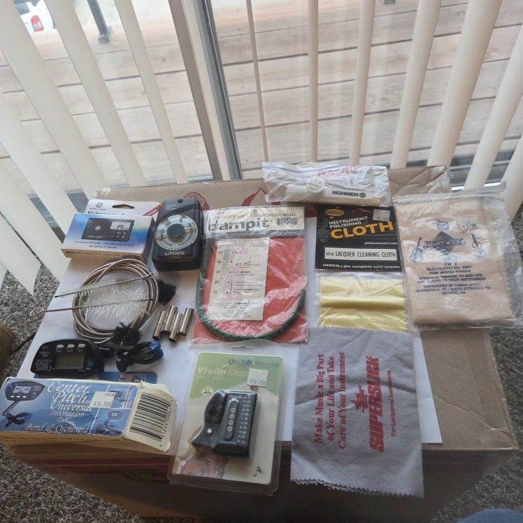 Violin And Instument Tuning And Cleaning Supplies.