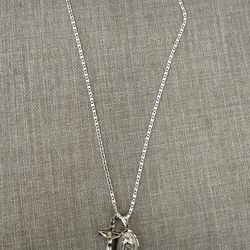 925 silver Valentino Chain with Crucifix and Mother Mary
