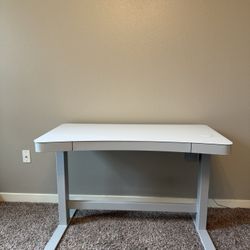 White Adjustable Standing Desk – Modern – Like New