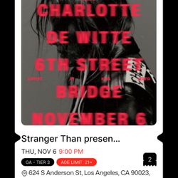 2 CHARLOTTE DE WITTE Thurs 11/6 