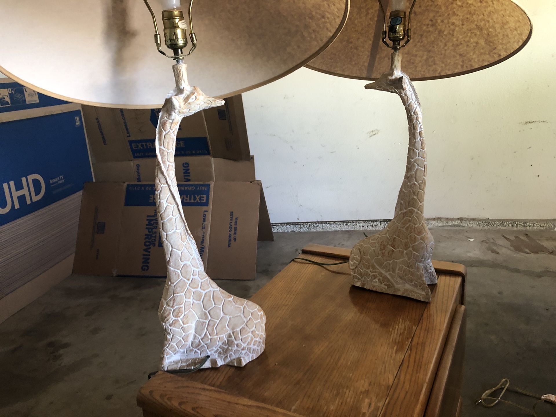 Giraffe Lamps from our Noah arc room , lites