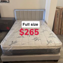 Full or queen bed frame with mattress available