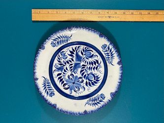 Rare Pair Antique J & R Riley Staffordshire Pearlware Plates Hand Pain