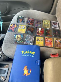 Pokemon cards Marvel cards, and a baseball card