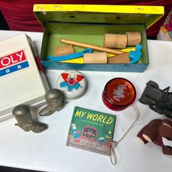 Vintage Toys Antique Salt Pepper Spurs Shakers Car Sharpener Bundle 