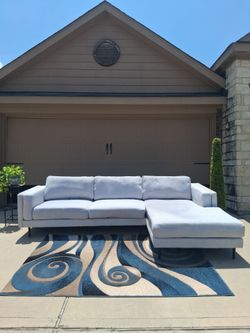 Large Light Gray Sectional Couch- Free Delivery
