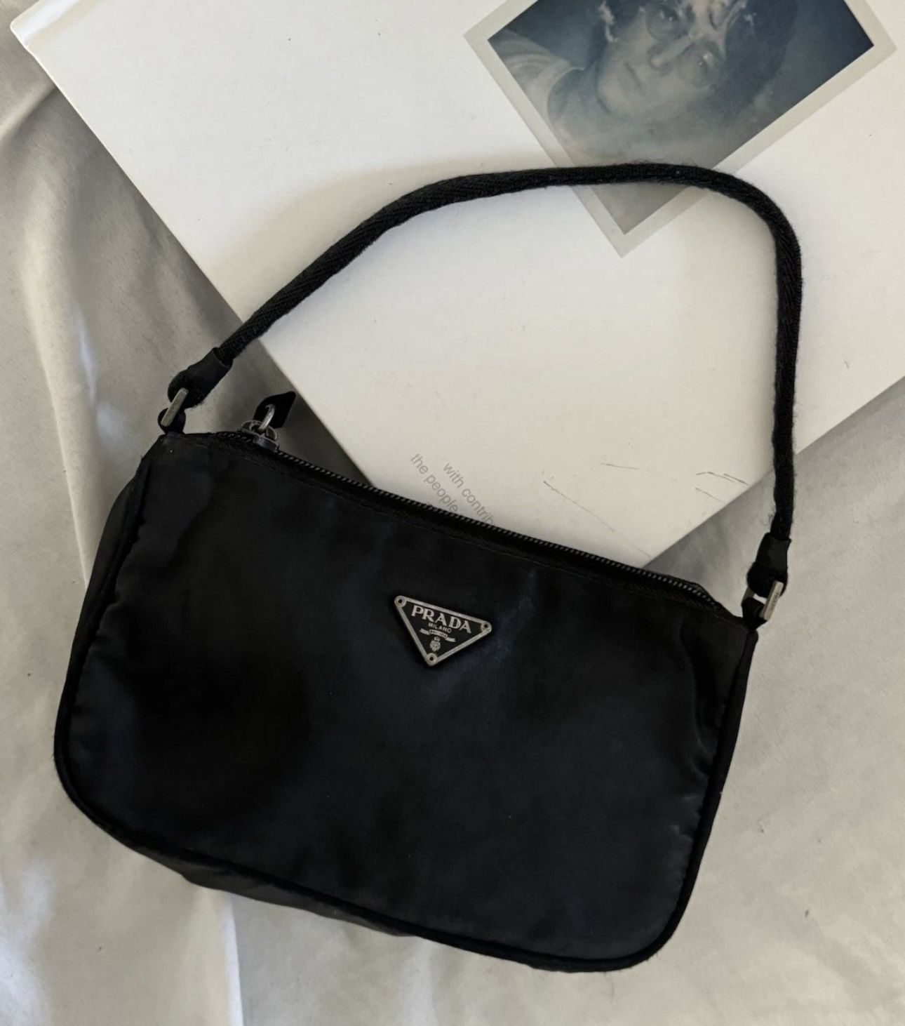 Authentic PRADA handbag accessory pouch handbag Tessuto bag