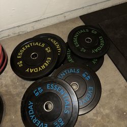 210lb Rubber Weight Plate Set - Olympic Set