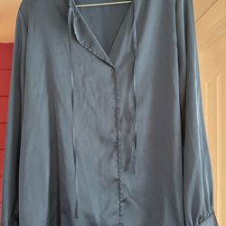 Silk Navy Blouse 