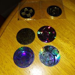 Pokemon TCG Ultra Gold Coins With Other Coins