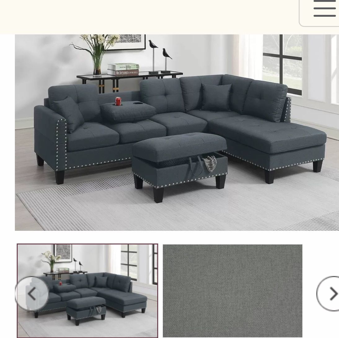 Sectional With Ottoman Set