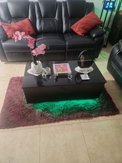 Mesa  de centro negra 100  led