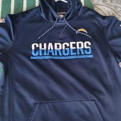 Men's Los Angeles Chargers Nike Navy Sideline Circuit Pullover Performance Hoodie Size L 