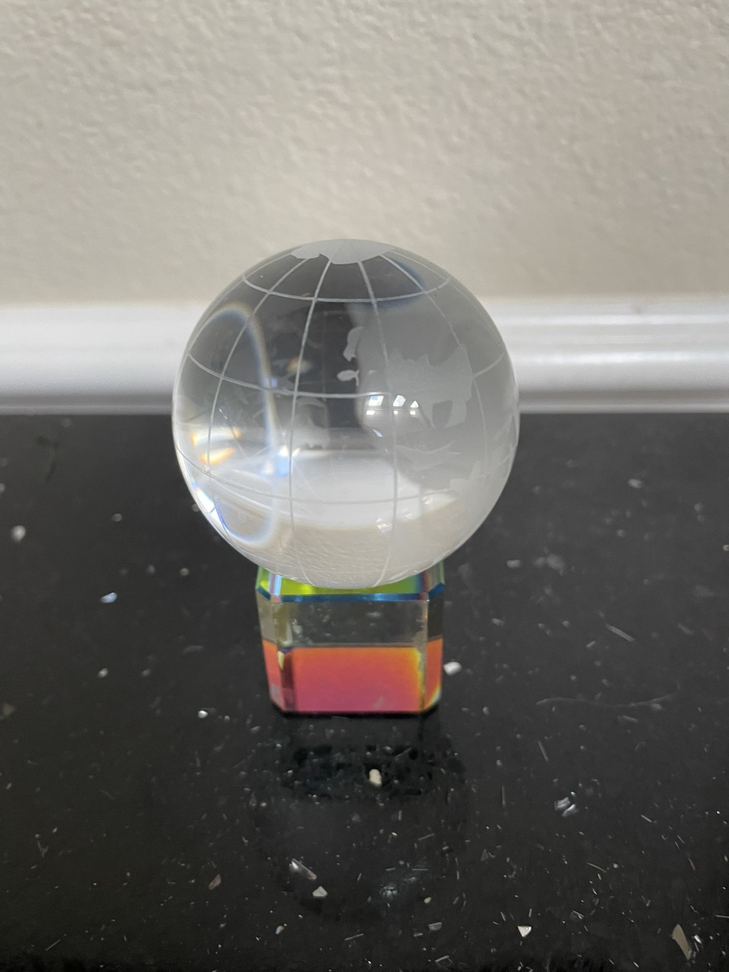 Crystal Globe on a Hex Base 2”