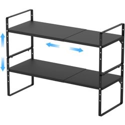 Expandable Cabinet Shelf Organizer 2 Tier