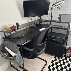 Gaming Monitor And Desk W/Chair