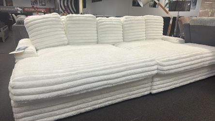 White Corduroy Chaise Lounger $799