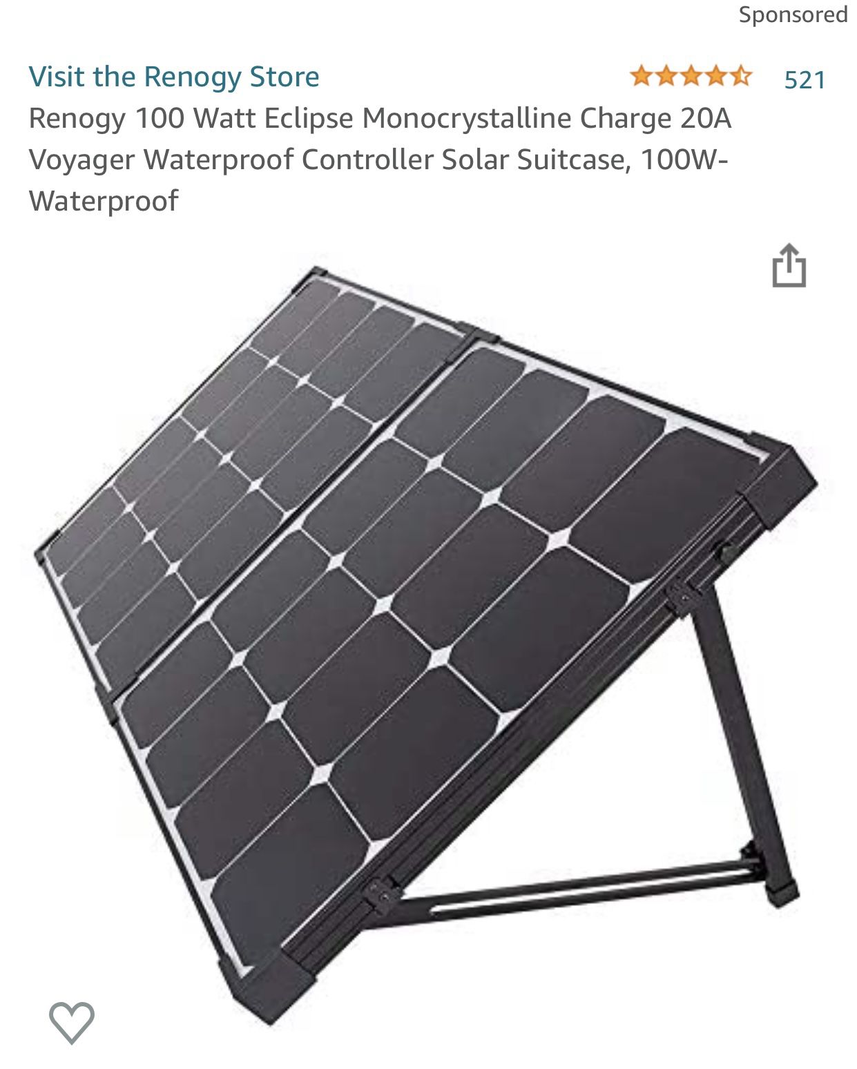 Solar Panel Renogy 100 Watt 