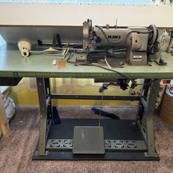 Two Juki LU -563 Heads, Motors And Tables