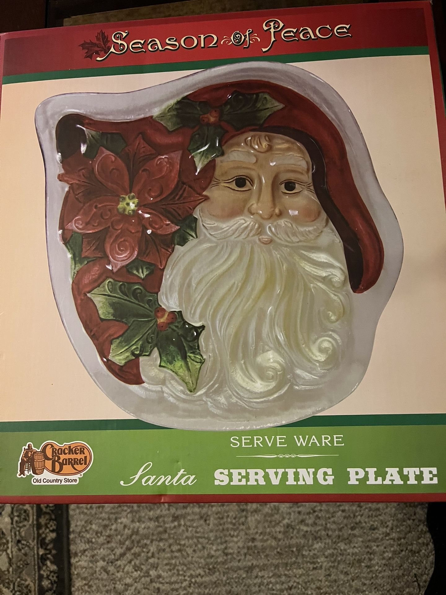 New Glass Santa Serving Plate