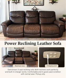 $350 OBO Power Leather Reclining Sofa