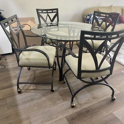Dining Glass Table And 4 Chairs