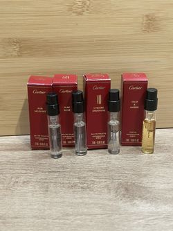 Cartier 2ml 0.6 Fl oz spray lot Pur Muguet Pure Rose Lheure diaphane Oud&Ambere