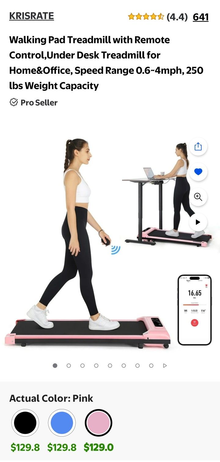 Pink Walk Pad Treadmill