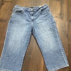 Women’s Blue Jean Capri Shorts Size 16 By Lee Relaxed Fit #6