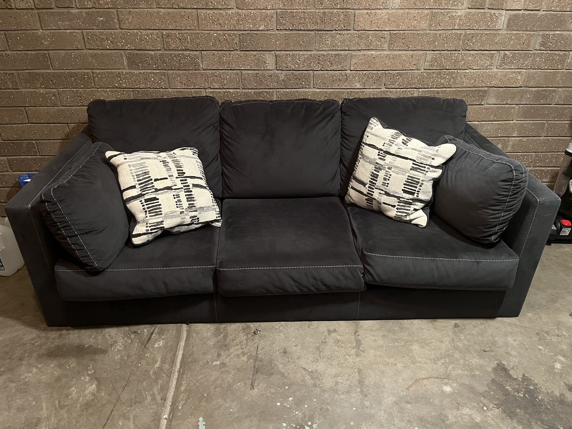 Blue suede couch/sofa