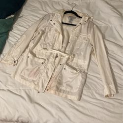 Sag Harbor Sport Petite Rain Jacket White 