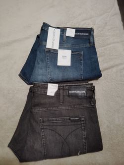 Calvin Klein Jeans – 2 Pairs, Blue and Gray 40 x 32