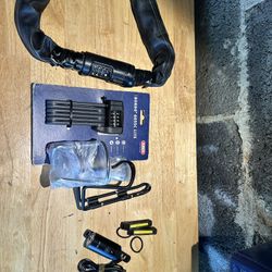 Bicycle Locks, Bottle Cages, And Lights