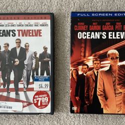 Set Of Both Oceans Twelve And Oceans Eleven DVDs. 
